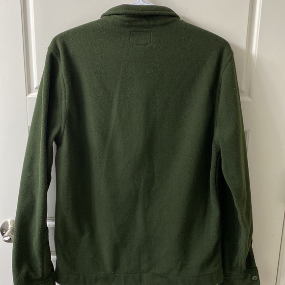 J Crew fleece Shacket button up shirt jacket size small army green - Picture 3 of 3
